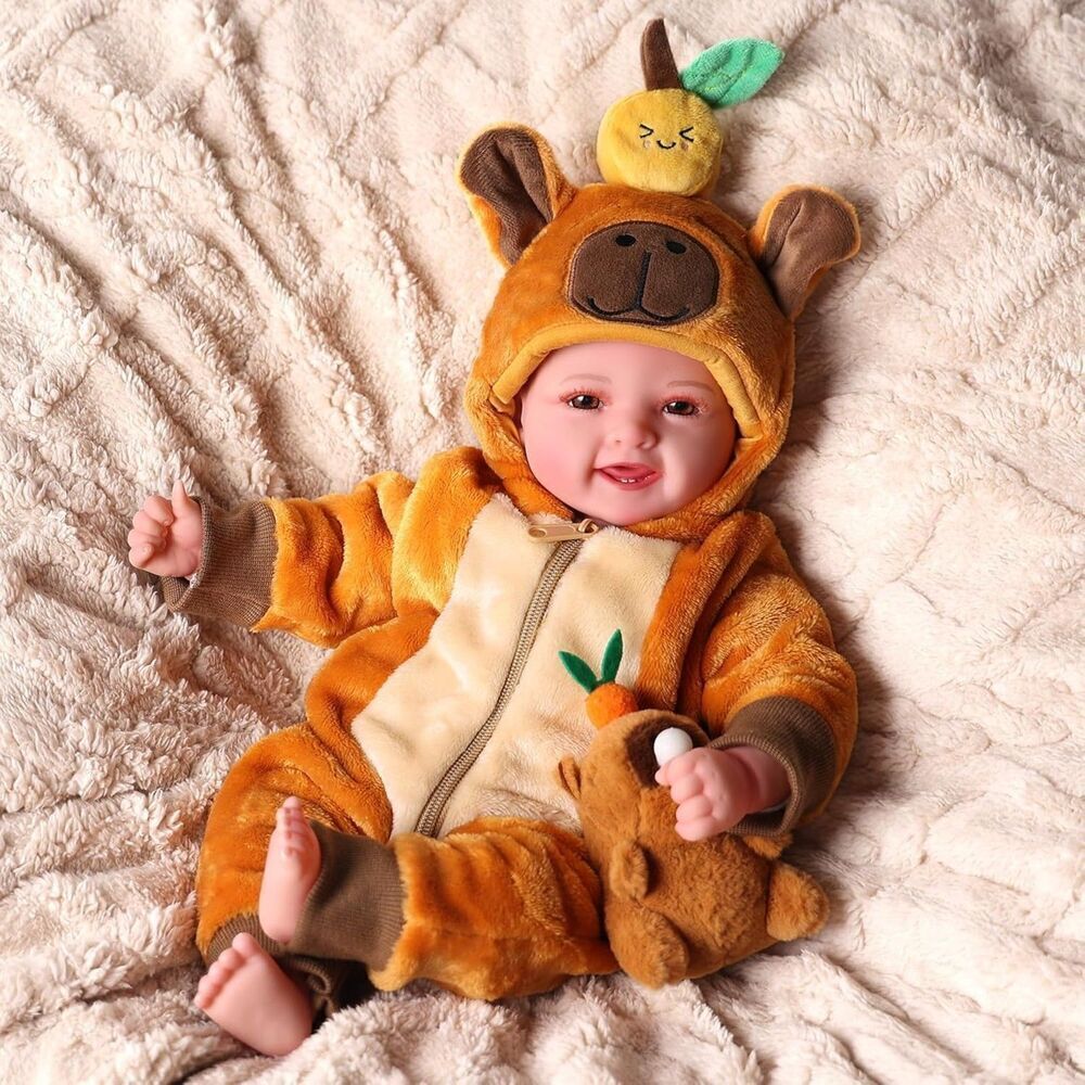 17inch Large Brwon Realistic Cute Soft Body Baby Doll With Accessories
